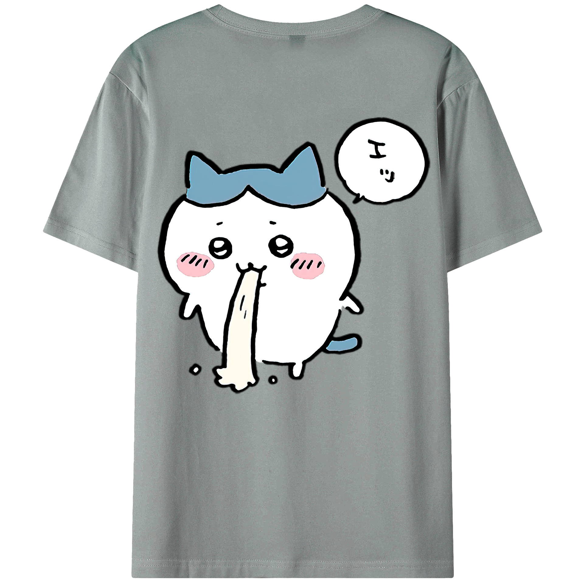 （画像用） ちいかわ ハチワレ Chii-kawa hachiware 綿100％ メンズ半袖Tシャツ（バックプリント） 通気性
